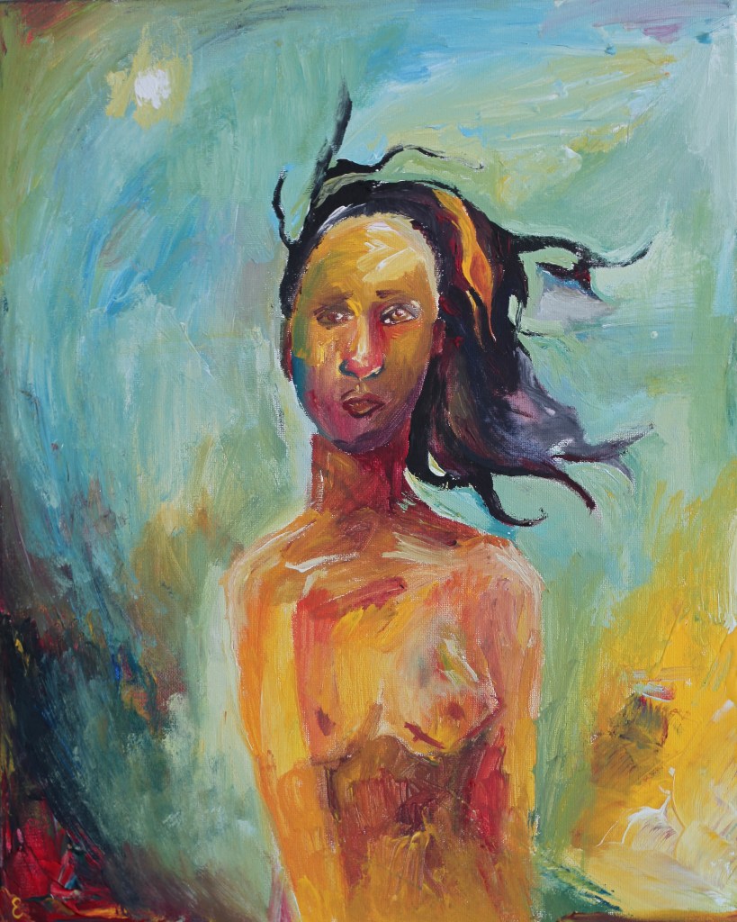 Woman with Hair in the Wind 
2025 
20x16
California